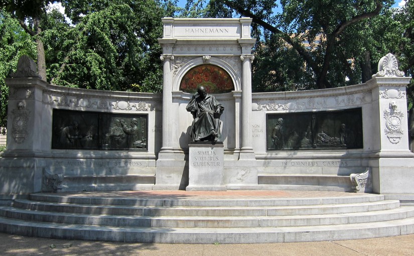 First monument dedicated to a physician in Washington, DC was dedicated to the founder of Homeopathy
